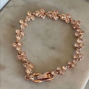 GIVENCHY Rose Gold Tennis Bracelet with Clear Crystals
